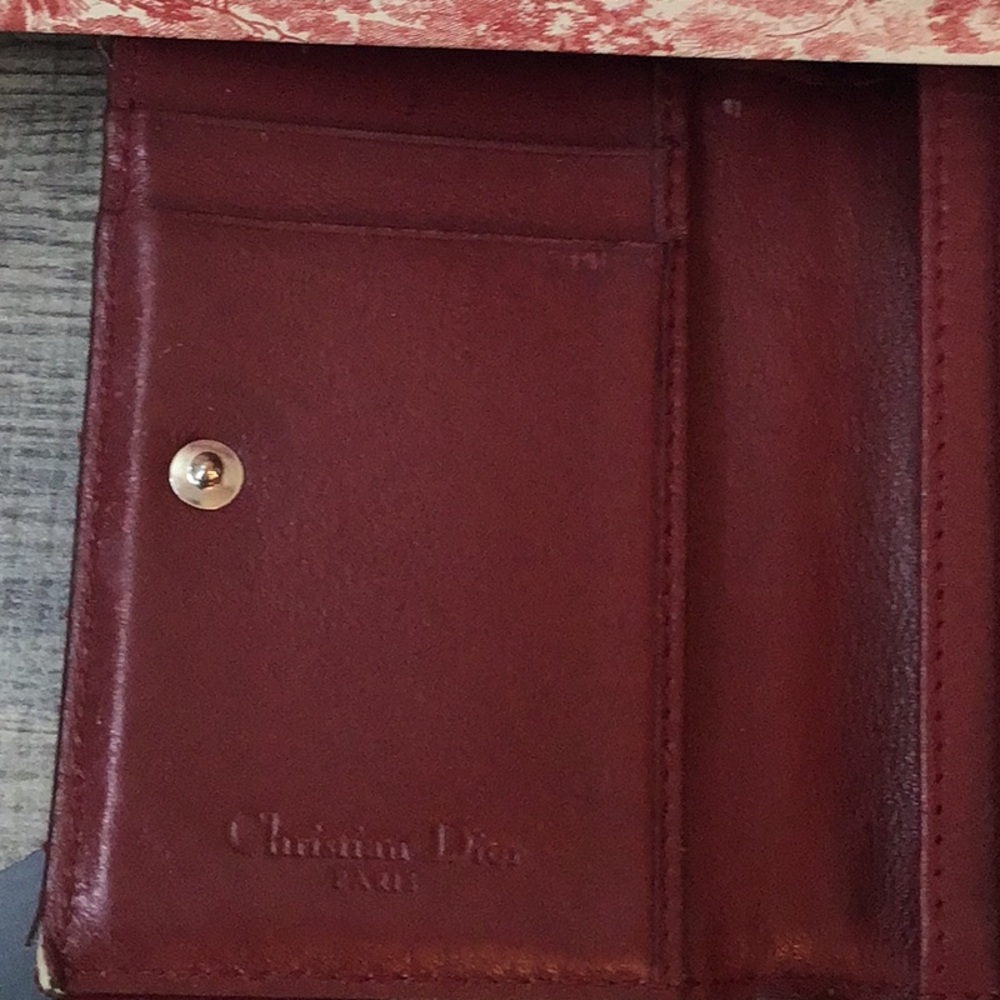Dior Burgundy Red Card Holder with Box - Picture 7 of 16